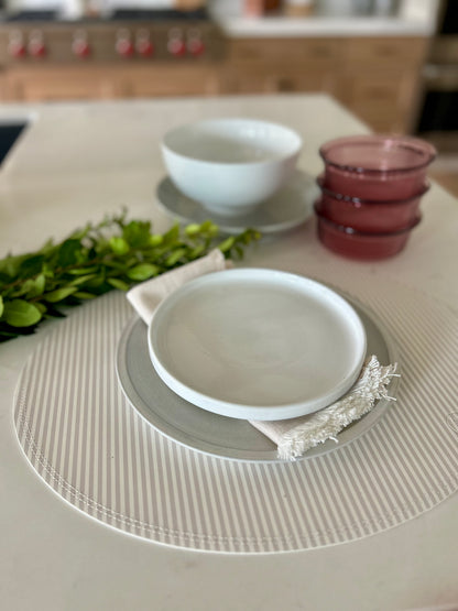 Placemat Set - Gray Stripe